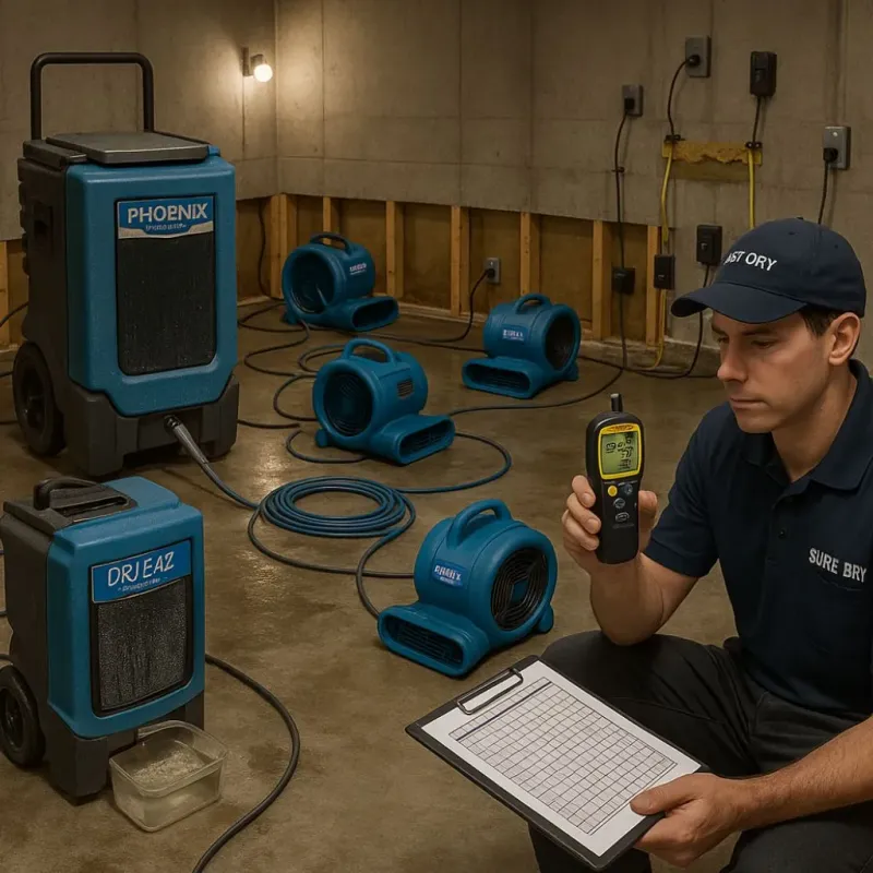 Structural Drying and Dehumidification process in City of Poquoson, VA